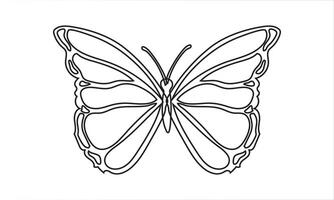 Butterfly winged insect line art icon for apps and websites vector