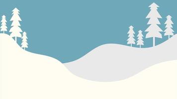 Winter landscape with trees and snow vector