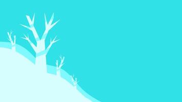 Winter landscape with trees and snow on the hill vector