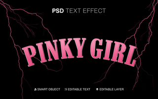 Editable Text Gradient Pinky Girl Text Effect psd