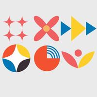 A set of colorful geometric shapes on a white background vector