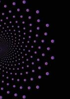 Blue and pink gradient geometric swirl dot design shapes on a black background. vector