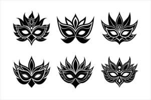 Carnival Mask set Design vector