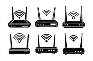 Router Icons for Modern Technology vector