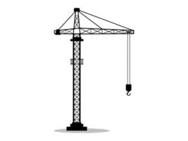 Construction crane silhouette, industrial basics, construction project, architect plan, urban work, urban development vector