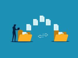 Send documents between business people, Backup, Exchange files on folders, Send documents over the Internet vector