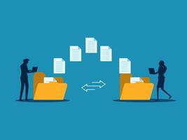 Transfer files, Backup on, Exchange files on folders, Send documents over the Internet vector