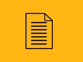 Document icon on yellow background. vector