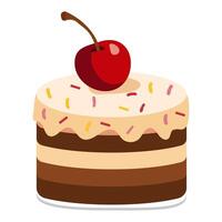 Raspberry cake. Sweet dessert. Layered fruit cake. illustration isolated on white background vector