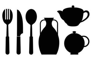 set of kitchen tools vector