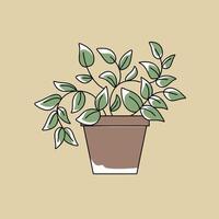 Leaf pot simple icon vector