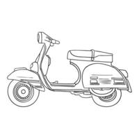 a drawing of a scooter on a white background vector