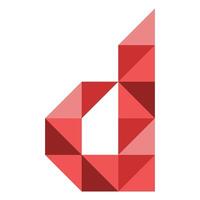 the logo d for the company is made up of triangles vector