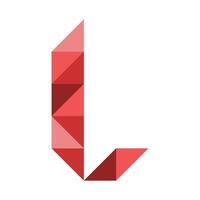 the letter l is made up of triangles vector