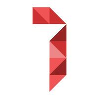 a red triangle 1 logo with a white background vector