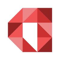 a red and white logo a with a triangle shape vector