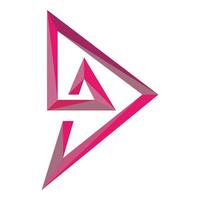 a pink triangle shaped logo with a white background vector