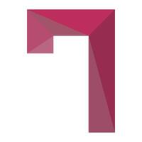 a pink triangle 7 logo with a white background vector