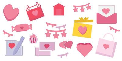 Valentines day icon set element vector
