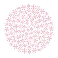 Abstract flowers Circle background texture in trendy soft pink. Monochrome backdrop in minimalism. Isolated illustration Thematic cards, posting, blogging or web promo leaflets, banner, tags vector