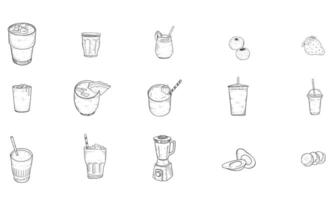 smoothie handdrawn collection vector