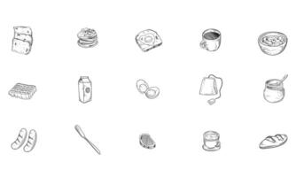 breakfast menu handdrawn collection vector