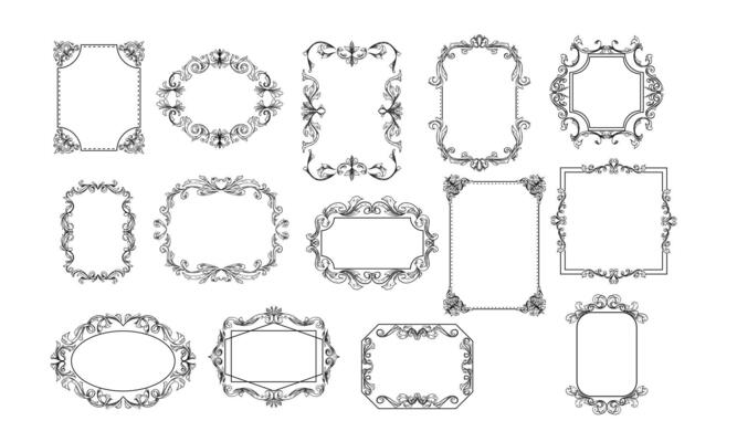 frame vintage handdrawn collection