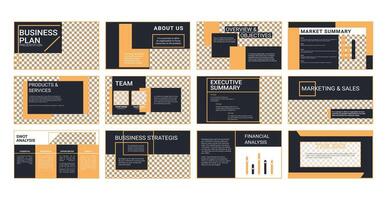 Business plan presentation template design backgrounds and page layout design for office, brochure and company profile, with infographic elements. vector