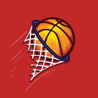 Basketball going speed and net break illustration design vector