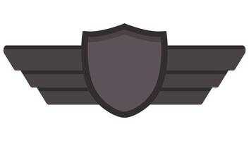 Wings shield flat icon isolated on white background. vector