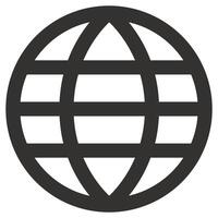 Globe flat icon isolated on white background. vector