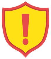 Attention warning alert flat icon isolated on white background. vector