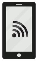 Phone WIFI flat icon isolated on white background. vector