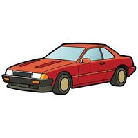 A cartoon red car on a white background vector