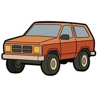 An orange suv is shown on a white background vector