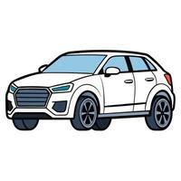 A white car on a white background vector