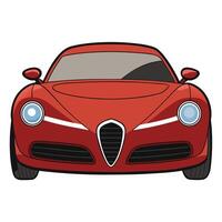 A red sports car on a white background vector