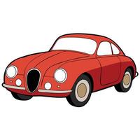A cartoon red car on a white background vector