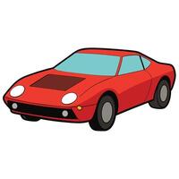 A cartoon red sports car on a white background vector