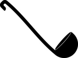 black silhouette of a ladle without background vector
