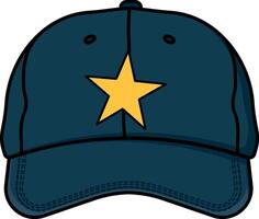 blue cap with yellow star without background vector