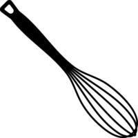black silhouette of a kitchen whisk without background vector