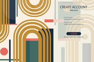 Account sign up and password page. Login ui ux design concept illustration. Landing page vector