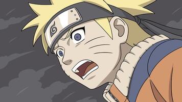 Anime Character with Determined Expression in a Dramatic Scene vector