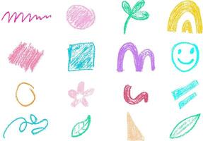 Hand drawn various cute shapes and doodle objects. Abstract contemporary modern trendy vector