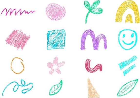 Hand drawn various cute shapes and doodle objects. Abstract contemporary modern trendy