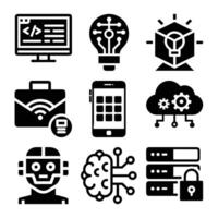 Set of Technology and Innovation Icons . Modern and Minimalistic Icon Pack vector