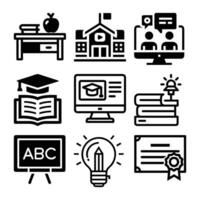 Set of Education and Learning Icons . Graphics for School, Study andClassroom vector