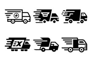 Set of Silhouette Express Delivery Carrier Logos - Perfect for Branding and Design vector
