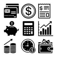 Set of Finance and Accounting Icons - Professional and Editable vector